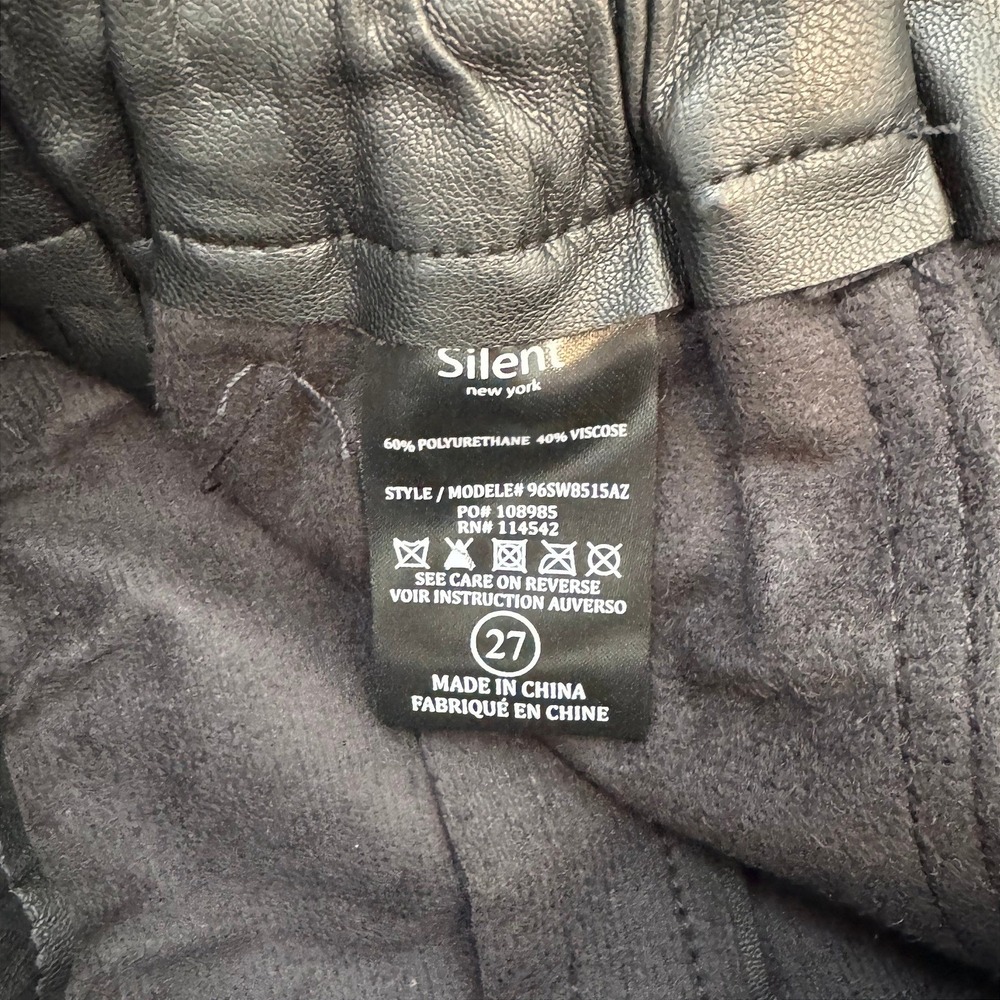 Blank NYC Silent New York Vegan Leather Paperbag Shorts Black - Picture 7 of 12